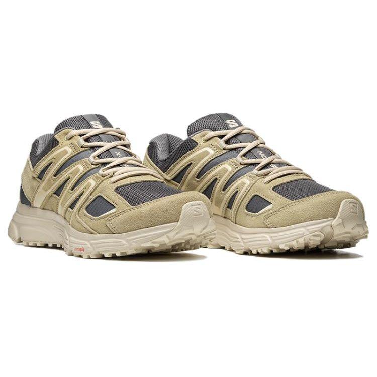 Salomon X-Mission 4 Suede Slip Resistant Durable Low Top Outdoor Functional Shoes Unisex Shoes Brown Gray 471378