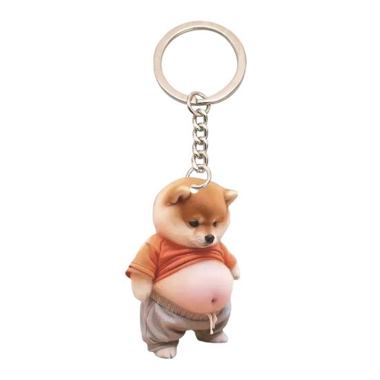 Yousheng Acrylic 2D Flat Cat Keychain Q-Version Animal Keyring Compact Size Portable Decoration Keys Backpacks Accessory