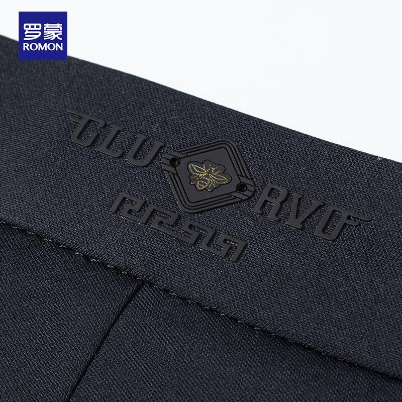 ROMON Men's Ice Silk Stretch Straight-Leg Casual Business Trousers