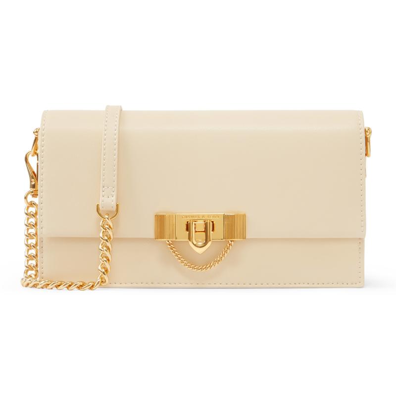 New CHARLES&KEITH PU Crossbody Bag, Shoulder Bag, Wallet Women's Beige/Black/Green/Pink CK6-10701189