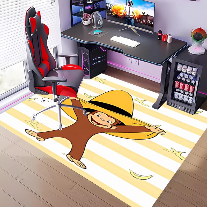 1pc Curious George Entrance Mat, Non-Slip Mat Area Rug,Room Decor, Outdoor Decor, Kitchen Rug,Doormat - Machine Washable, Easy to Clean