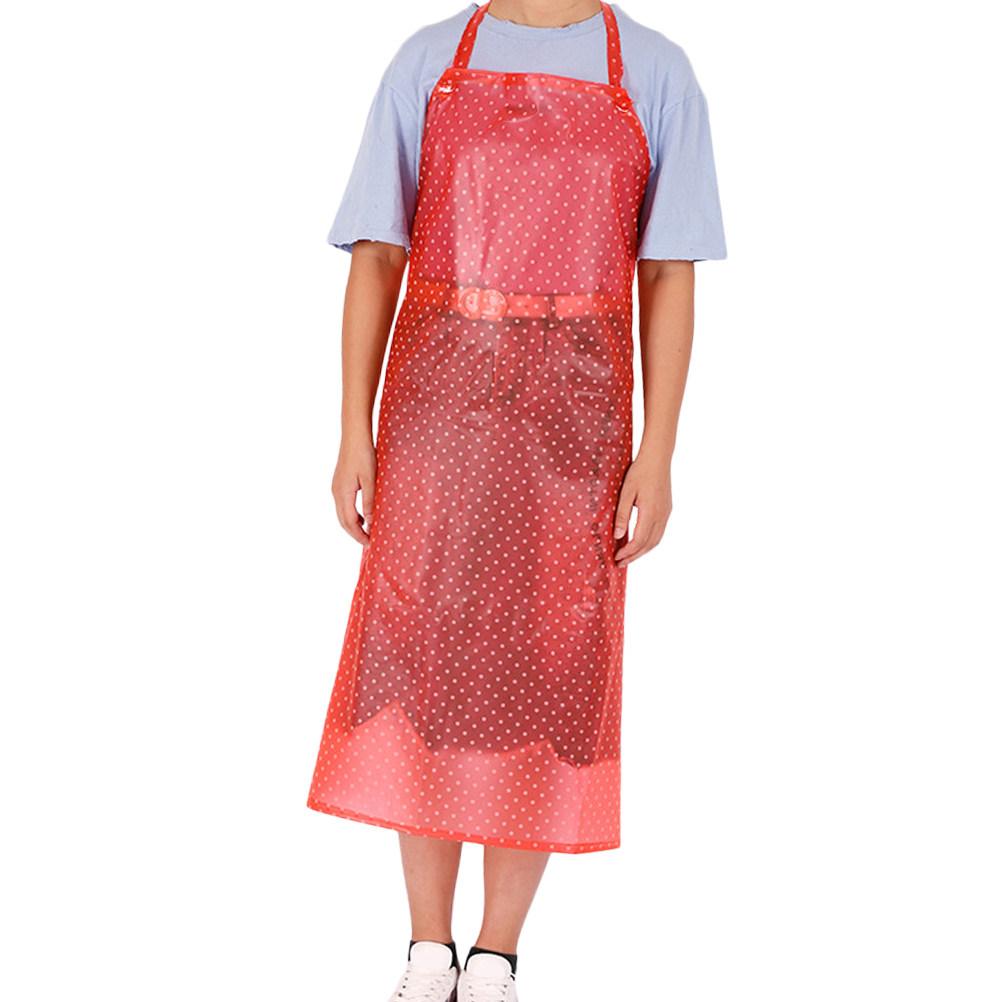 

Waterproof Transparent Oil-Proof Sleeveless Pvc Kitchen Cooking Pinafore For Home Restaurant Use Apron For Kitchen Plastic Apron красный