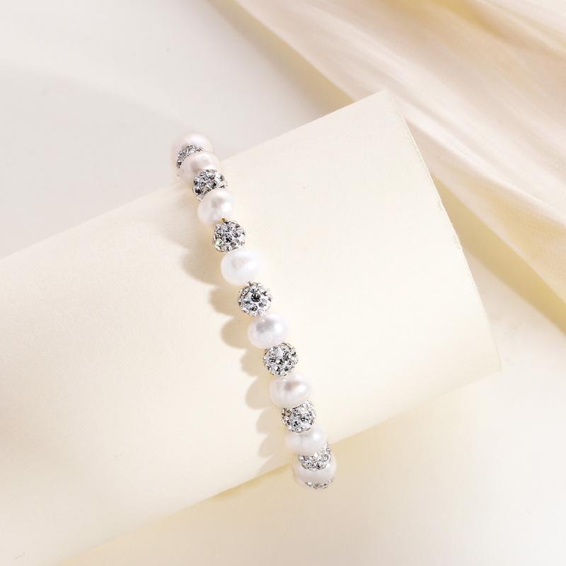 

Яркий жемчужный браслет, женская мода, легкий роскошный браслет с бриллиантами и пресноводным жемчугом, высококачественный дизайн