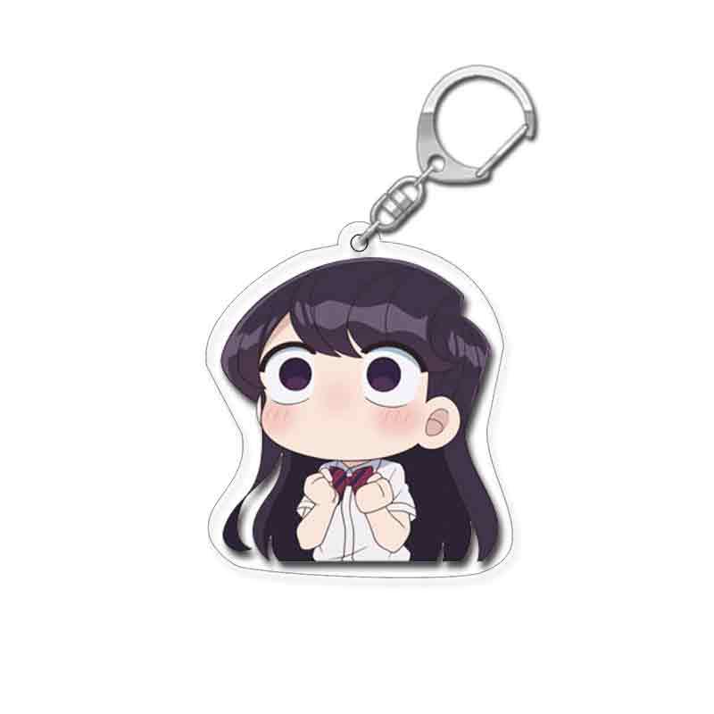 Anime Keychain Komi San Wa Komyushou Desu Women's Komi Shoko Keyring Men's Acrylic Accessories Cute Kawaii Couple Pendant Gift