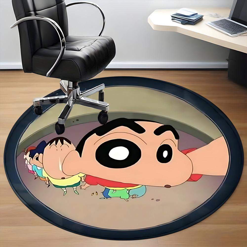 1pc Crayon Shin-chan Characters Office Round Area Rug, Under Office Chairs Bedroom Living Room Home Decor, Room Decoa1022169