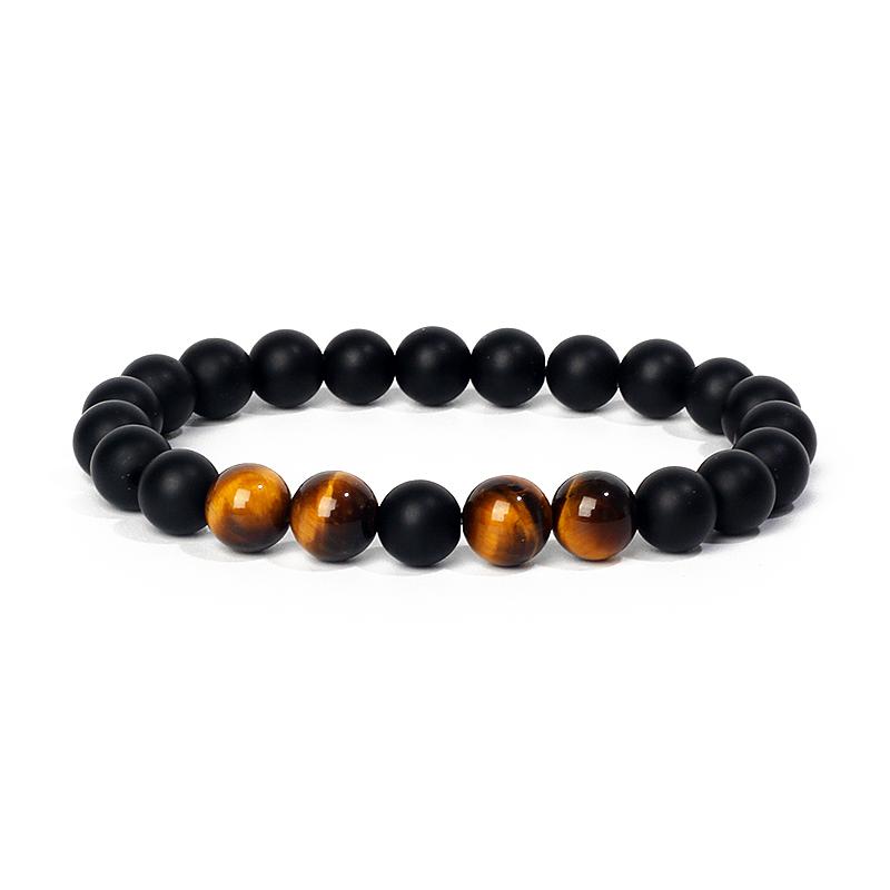 Leopard Head Beaded Bracelets for Men Women 8mm Rock Lava Stone Crown King Lion Charm Bracelet Set Natural Stone Elastic Jewelry