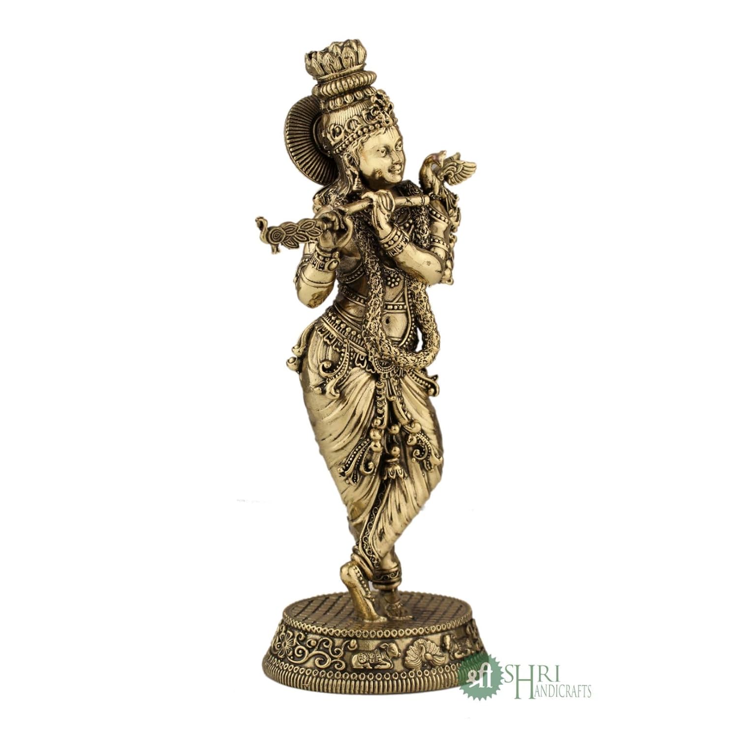 Статуя Господа Кришны Ручной работы Стоящая Кришна Мурті, Идол Индуистского Бога - 5,5 Дюйма