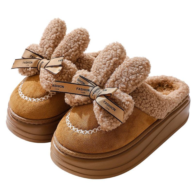 New household slippers home non-slip flat bottom couple simple wind autumn and winter warm cotton slippers