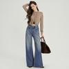 SELINE Shilin 2026 Retro Blue High-End Micro-Flare Jeans