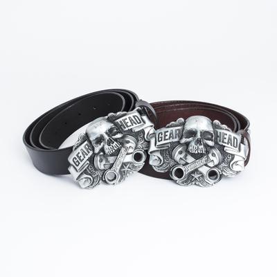 Leather Smooth Buckle Belt Link Iron Clip Plate Buckle Whole Leather Belt Accessories Punk Rock Bondage Belt