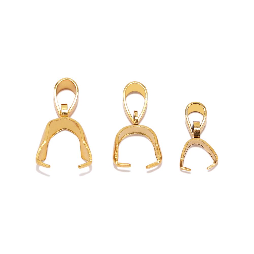 20pcs Stainless Steel Pinch Clip Bail Hooks Connectors Pendant Necklace Charm Beads Jewelry Findings DIY Making Supplies