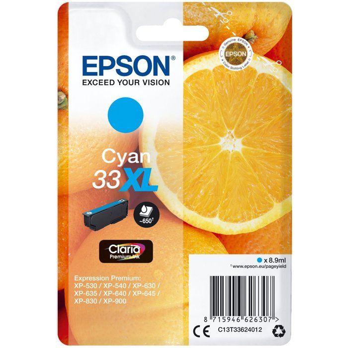 EPSON Cartouche d'encre T3362 XL Cyan - Oranges (C13T33624012)