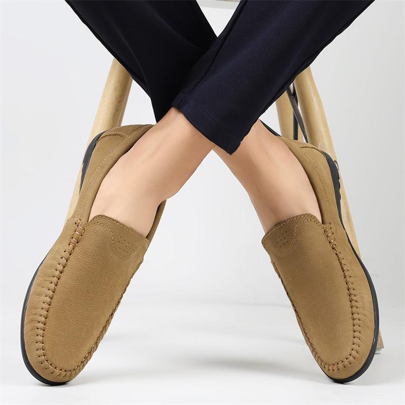 Handmade Men's Genuine Leather Shoes Comfortable Men's Work Loafers Spring Autumn New Men's Casual Shoes High Quality Male Flats