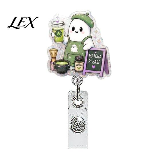 Retractable Badge Holder Halloween Reel, Ghost Black Cat And Pumpkin Design, Acrylic Id Reel 360 Degree Rotating ID for Nurses Office Staff Decor
