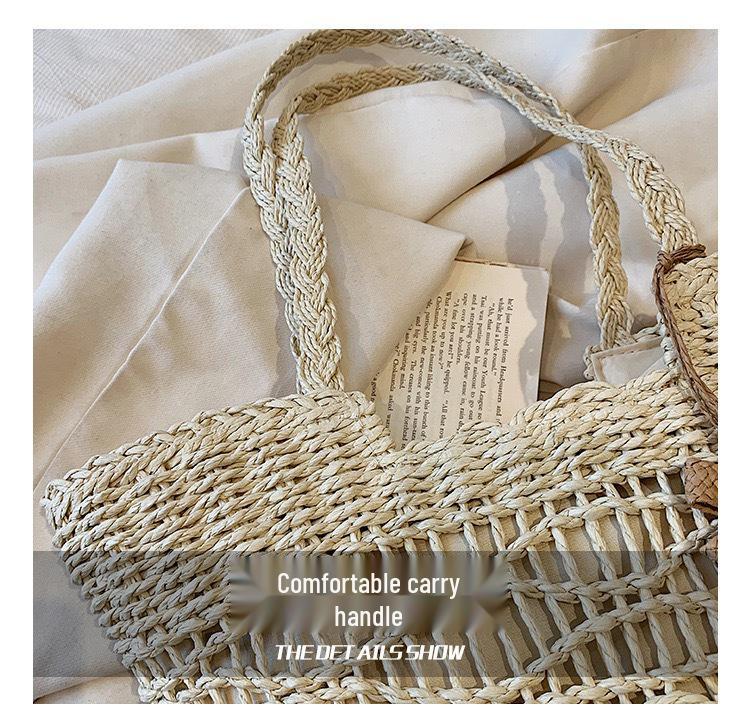 Bohemisk Etnisk Stil Vävväska - Tofs av Halm, Stor Kapacitet för Kvinnor