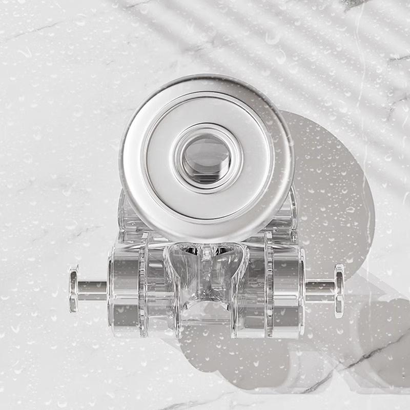 Wandmontierte Duschhalterung Hängebasis Stanzfreier Duschkopfhalter 360° Drehung Selbstklebender Duschdüsenhalter Küche