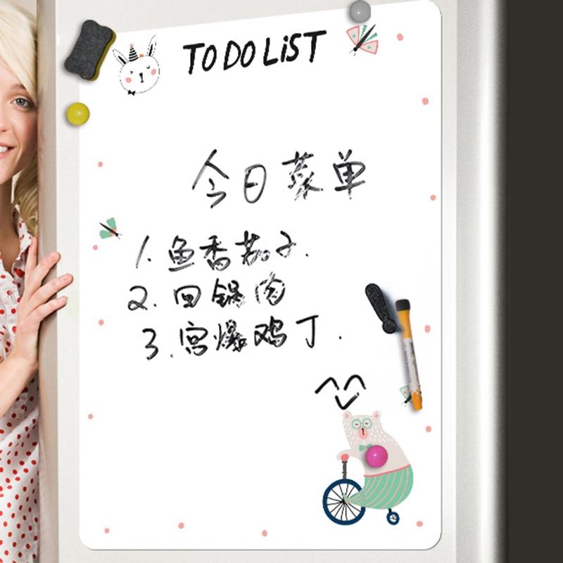 Magnetic A4 Refrigerator Message Sticker Flexible Fridge Drawing White Board Message Memo Reminder Planner