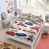 Retro Cars Fitted Sheet Set King Queen Double Full Size Bed Linen Set