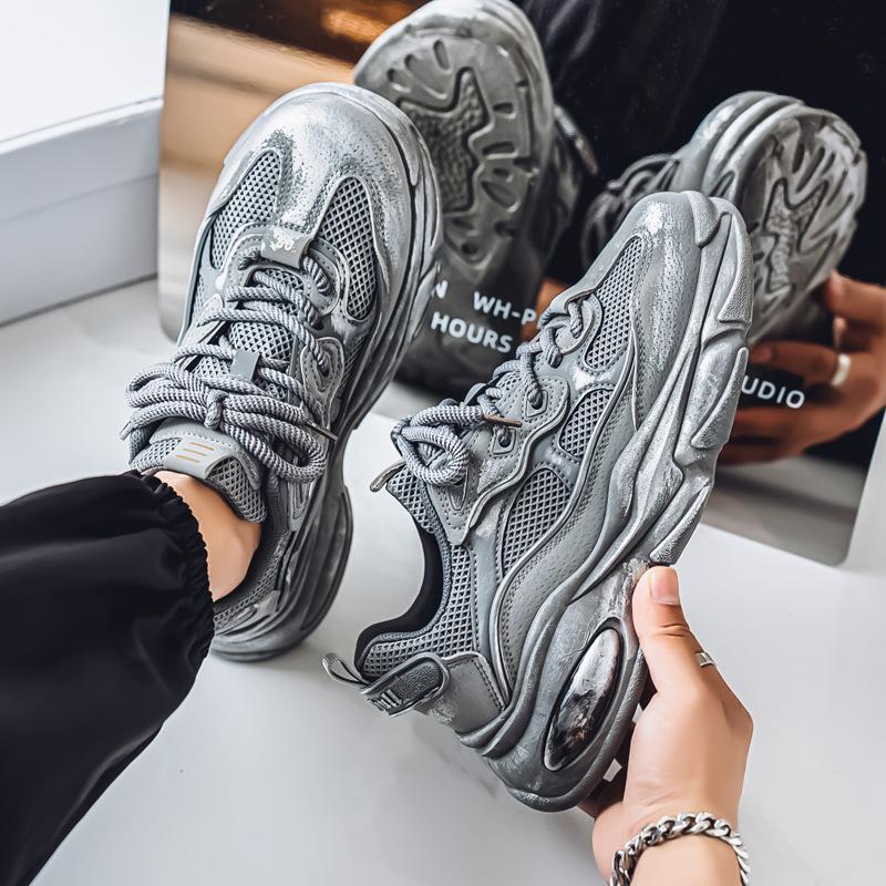 Sneakers men's 2025 autumn classic retro dad shoes platform mesh running shoes student casual shoes trendy shoes