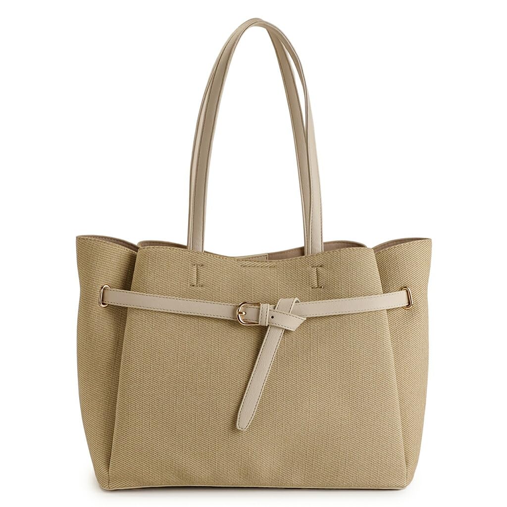 Женская сумка-тоут Pragma формата А4, Синтетическая кожа, Сумка для commuters, Легкая, Стильный дизайн (бежевый)