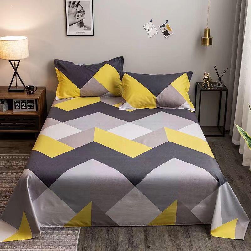 Cotton Dormitory Bedding Set: 3-Piece Quilt Cover and Single Sheet for Student Single Bed.