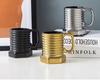Novel Ceramic Cup Matte Electroplated Mug Screw Cups Office Coffee Cup Kitchen Bar Supplies Home Living Room Drinking Utensils