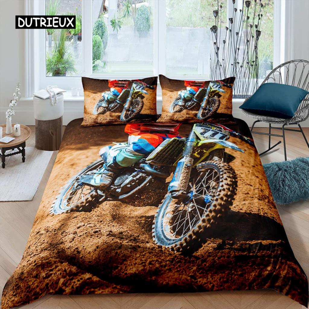 3D Motorcycle Bedding Set Queen Bedding Duvet Cover Set Bedding Set Bed Cover Queen Bedroom Bed Cover Set Bed Set Bedding
