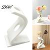 Elegant Flower Display 3D Printed Curved Arrangement Stand, Minimalist Holder Ornament, Decorative Home Accent Creative Artistic Table Decoration for