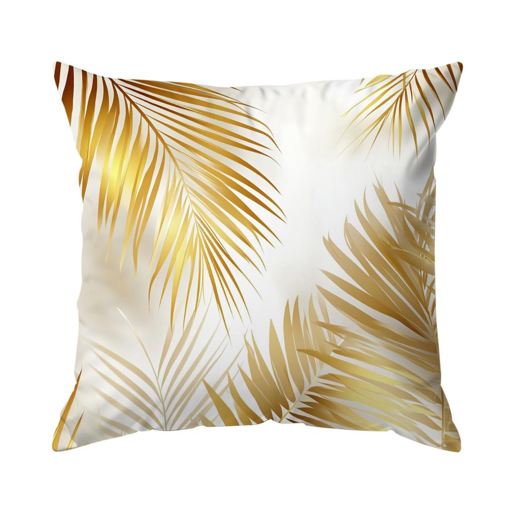 Golden Leaves Cushion Pillowcase Printed Polyester 40/45/50Cm Throw Pillowcover Decorative Sofa Cushion Pillowslip Home Decor