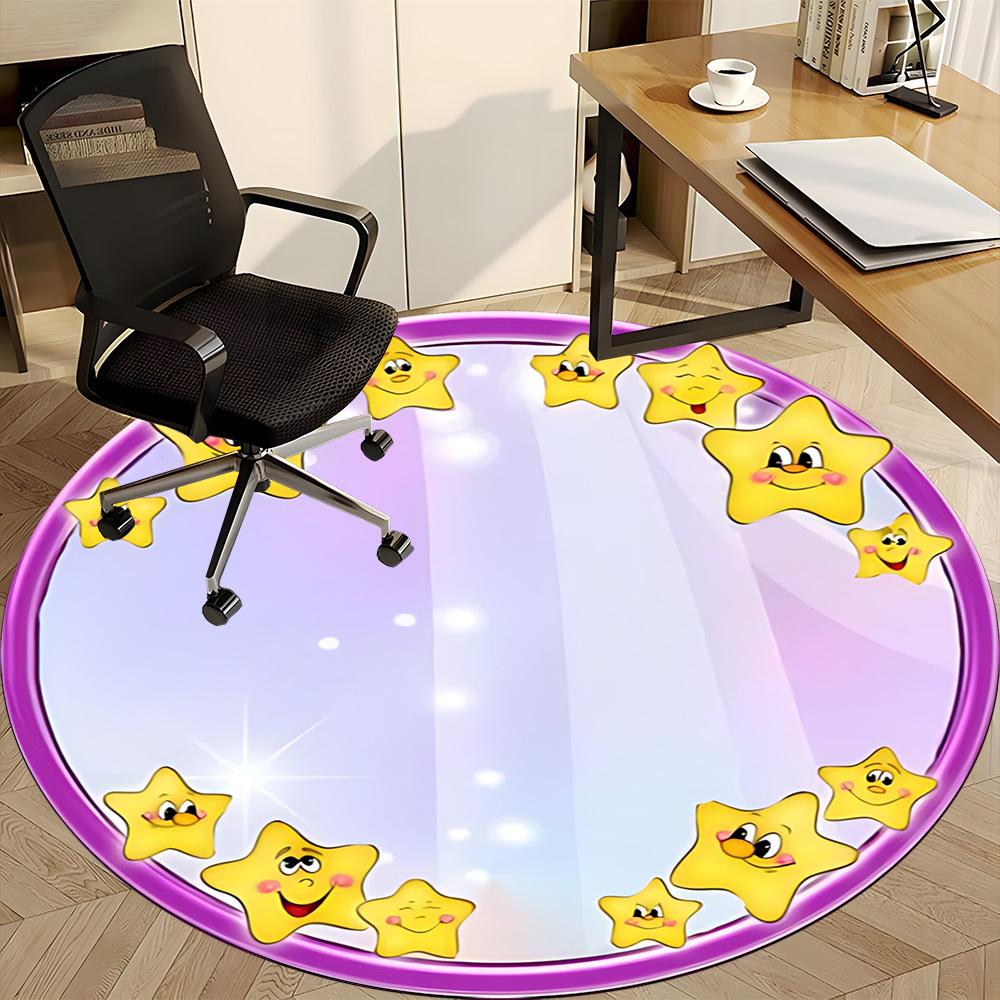 1pc Star Decor Chair Carpet for Office, Soft Comfortable Mat For Office, Living Room, Bedroom, Machine Washable Carpet yy251112163