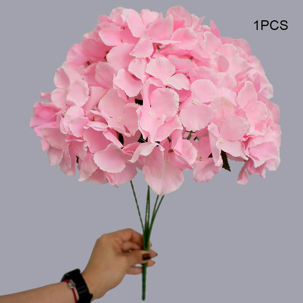 

5 Forks Artificial Hydrangea Fake Flowers Hydrangea Arrangement Wedding Bouquets Decoration Floral Home Garden Party DIY Decor розовый