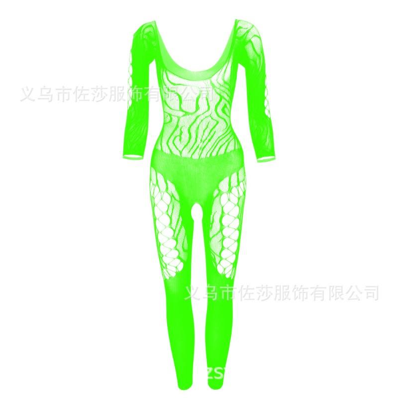 Underwear Stockings Lace Perspective Jacquard Net Socks Neck Lace Long-sleeved One-piece Stockings