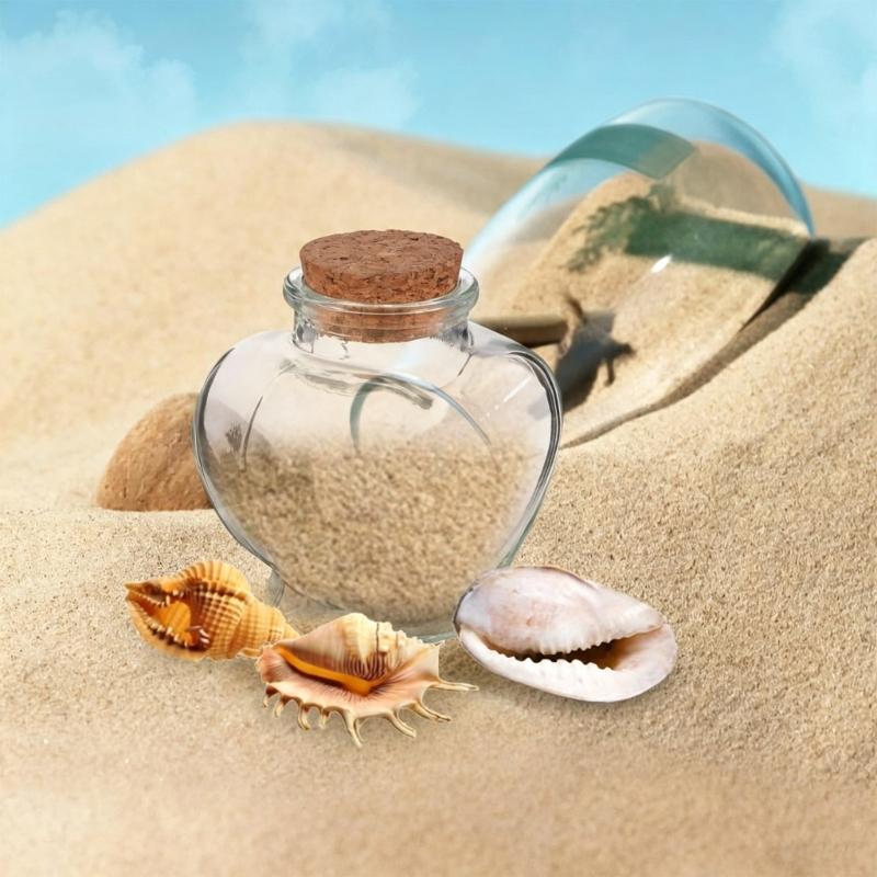 Decorative Glass Bottles With Cork Stoppers See-Through Glass Display Bottle with Wood Cap for Sand Paper Bits and Wedding Shelf Home Room Styling