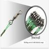 FTK 20 Piece Fishing Steel Hook and Wire Leader with Rolling Swivel Clip 12cm/4.724in 16cm/6.30in 20cm/7.874in