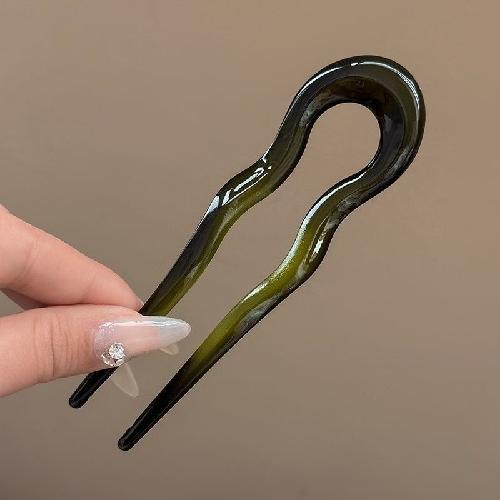 U-shaped Acetic Acid Hairpin Simple Beads Hair Stick Women Girls Colored U-Shaped Irregular Hairpin Jewelry Styling  Accessories