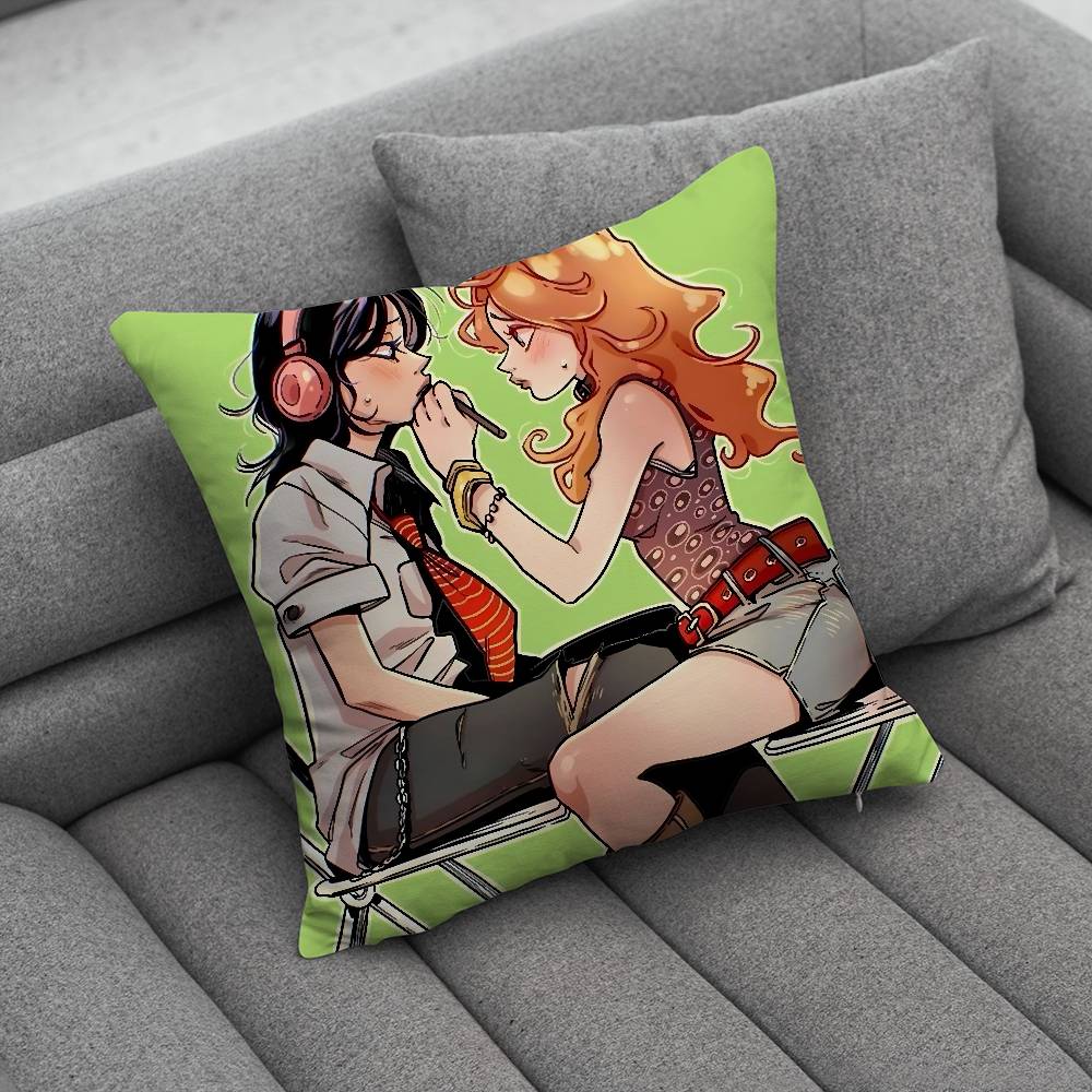 AAya Oosawa And MMitsuki Koga Print Pattern Sofa Cushion Cover Pillowcase Home Party Car Bedding