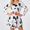 Halloween Christmas Cartoon Color Comfortable Casual Print Long Sleeve Dress