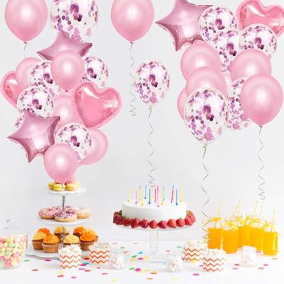 28Pcs Balloon Happy Birthday Party Decorations Confetti Balloons 18" Star Heart Foil Balloons Wedding Decorations Helium Ballons Girl Boy Baby Shower