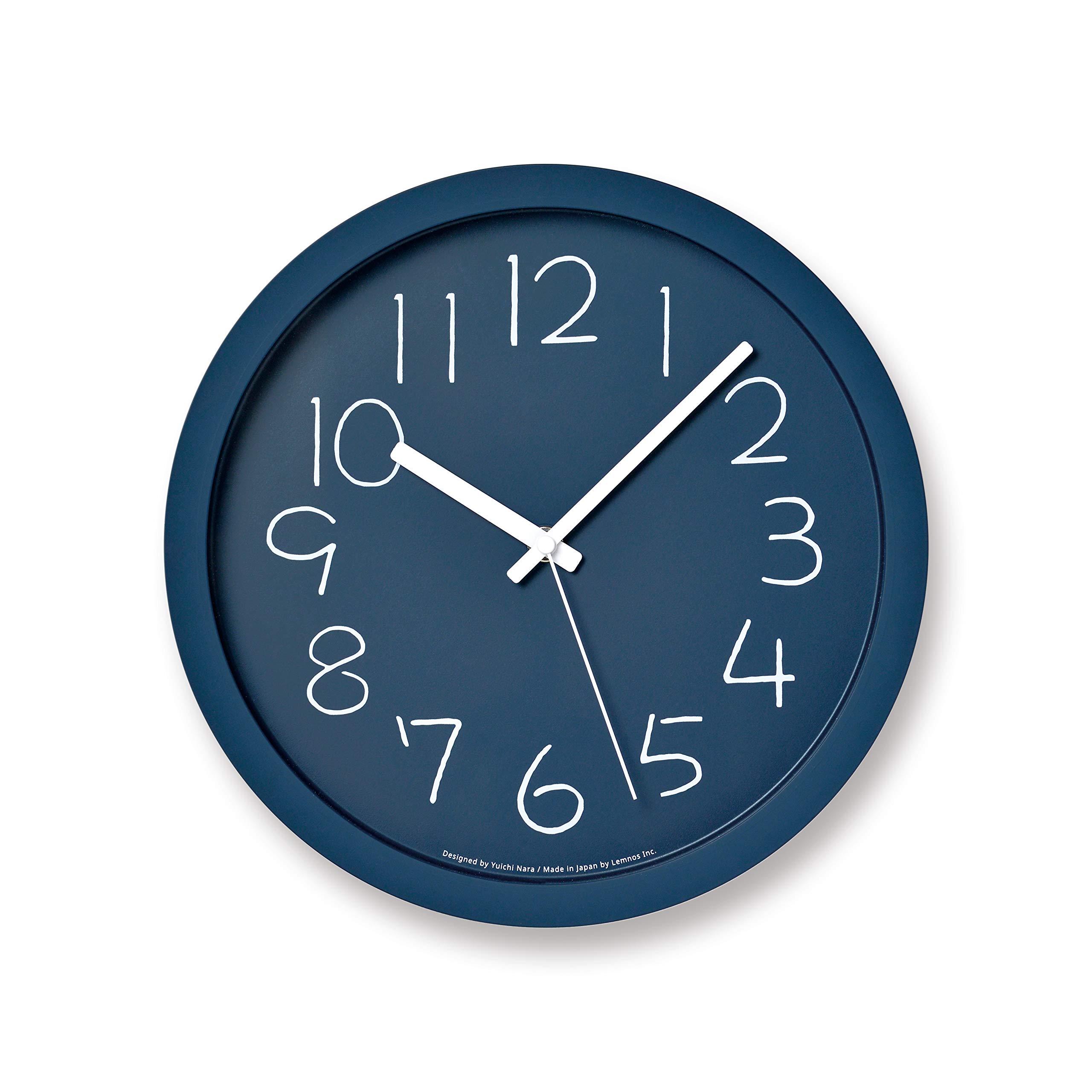 

Lemnos Chalk Analog Wall Clock, Navy Blue, NY18-08, NV, Diameter 24.8cm x Depth 4.4cm