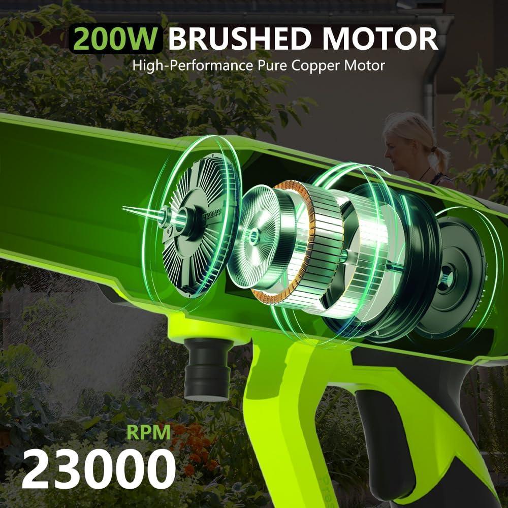 Portable Cordless High Pressure Cleaner Washer with 6-in-1 Nozzle Foam Cannon 21V Battery Handheld Pressure Washer for Car