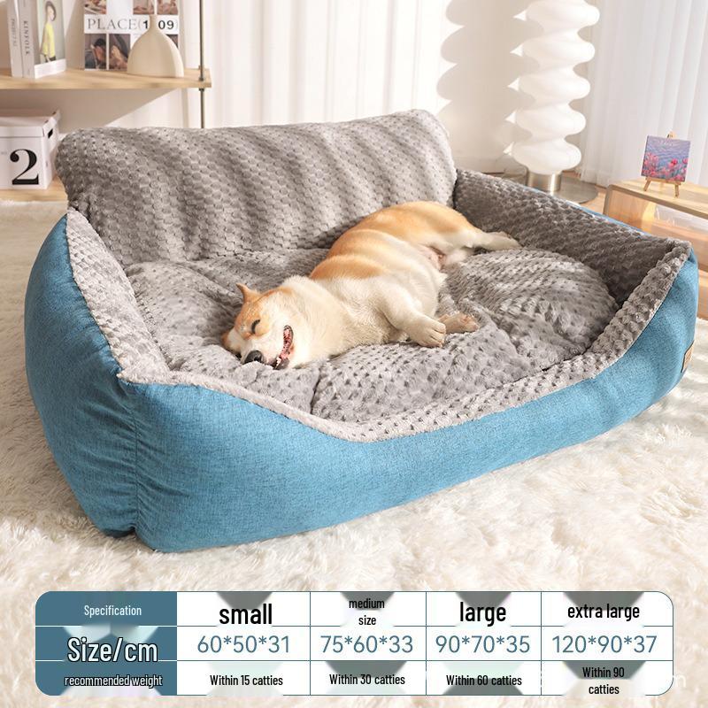 Cozy Winter Dog Bed for Golden Retrievers - Removable, Washable, All-Season Large Pet Sleeping Mat and Cushion