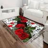 1 szt. antyzmęczeniowe dywaniki kuchenne, czerwony kwiat róży, wodoodporny, antypoślizgowy, gruby, wyściełany dywanik kuchenny, wytrzymały, wygodny, stojący dywanik kuchenny