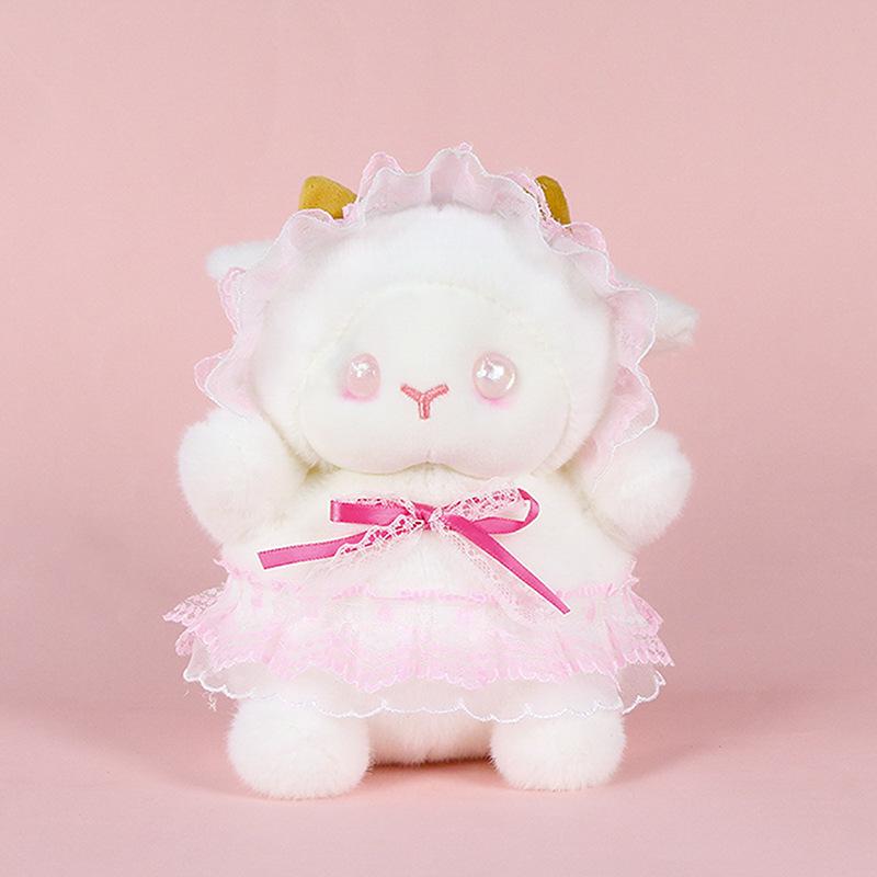 Lolita Little Lamb Plush Toy - Cute White and Pink Adorable Doll, Perfect Girls' Birthday Gift