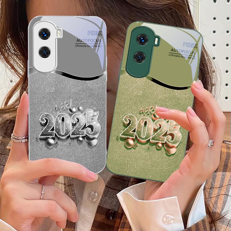 Colorful New Year 2025 For Honor 200 90 8X 9X Pro Lite P50 P40 Nova 10 11i P60 Magic4 6 Mate 20 50 Tempered Glass Phone Case