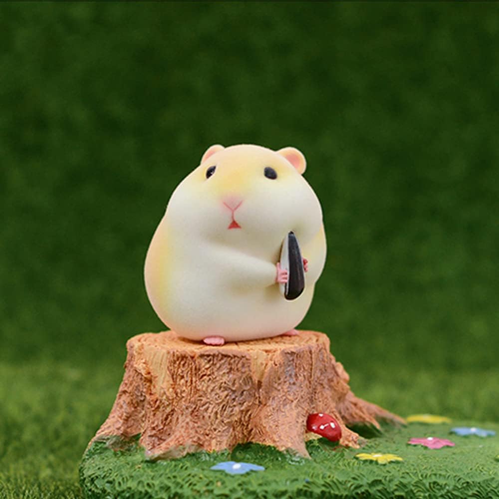 BEEMAI Flocking Greedy Hamster Series 1PC Random Design Cute Figures Collectible Toys Birthday Gifts