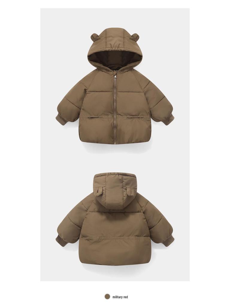 Herbst-Winter Kinder Gepolsterte Baumwolljacke - Kapuzenmantel, Dick, Warm für Jungen & Mädchen