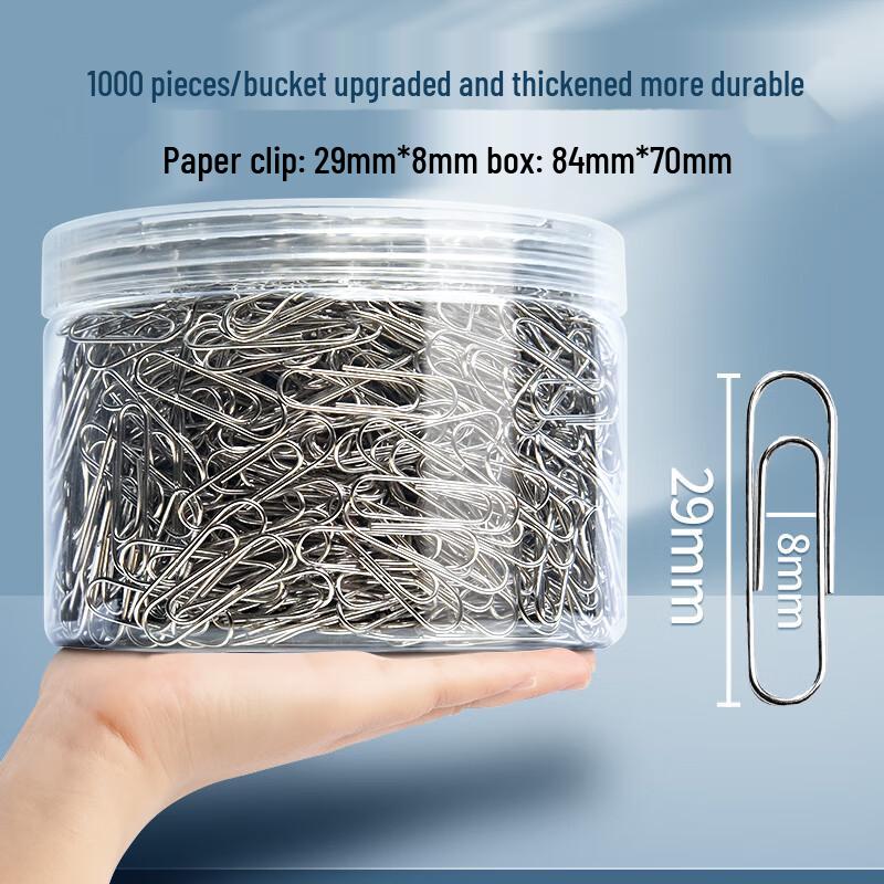 

Jiemengzhe Silver Stainless Steel Paper Clips, 1000 Count