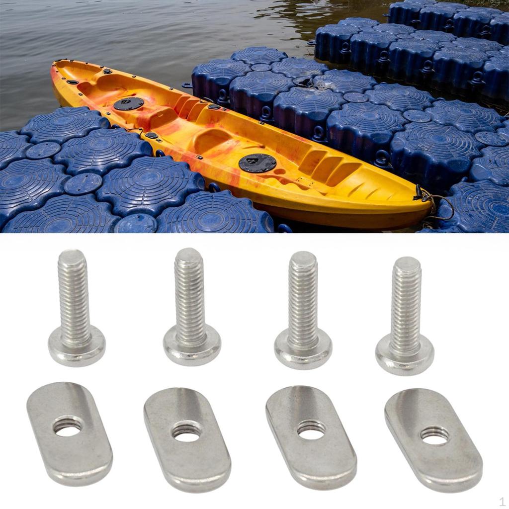 6Pcs Stainless Steel Kayak Rail/Track Screws & Track Nuts ,Canoe Accessories ,Sturdy Replaces