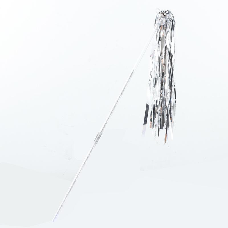 Simulation Feather Interactive Cat Toy Satin Ribbon Bell Cat Stick Toys Kitten Playing Teaser Wand Supplies Accessories