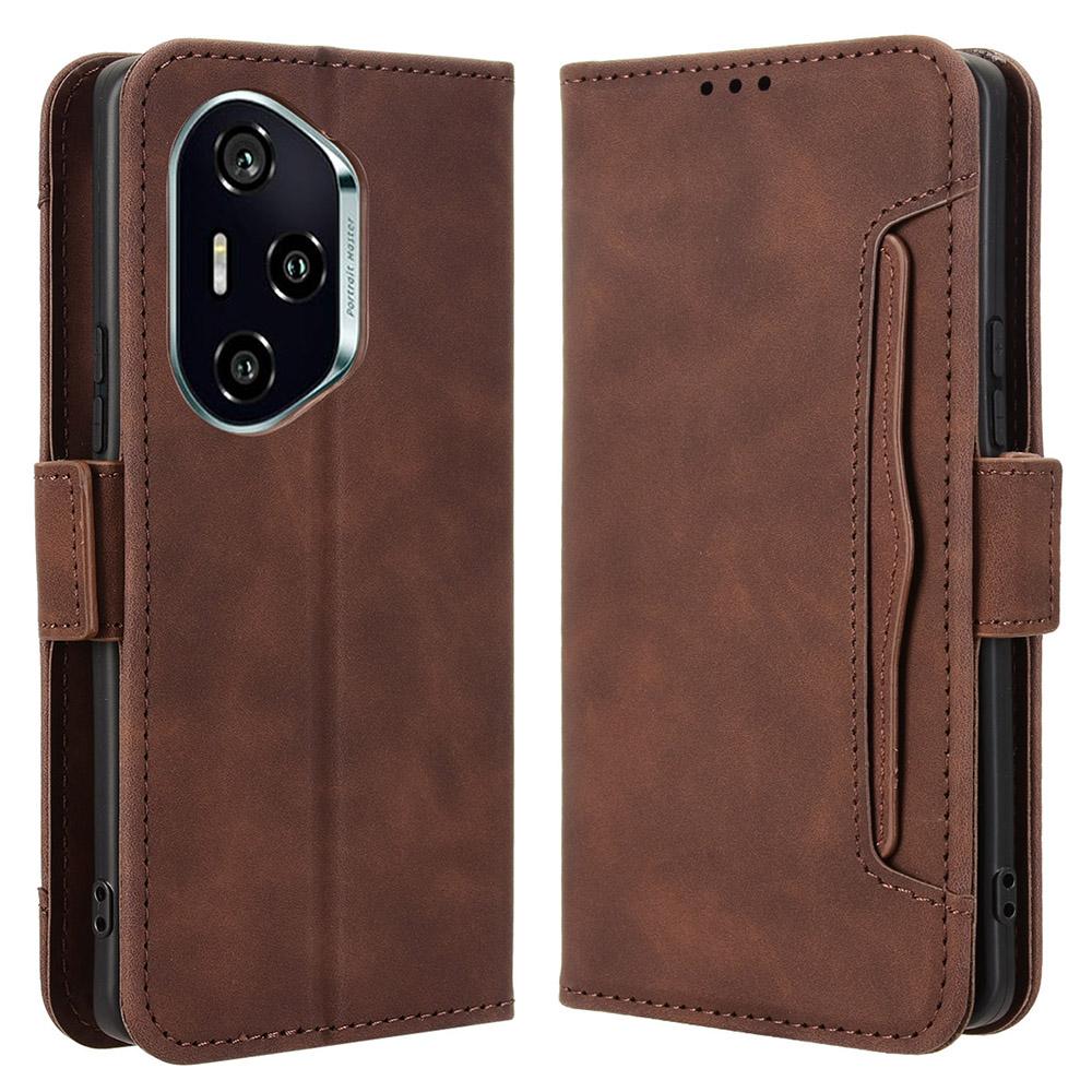 

For Honor 300 Pro/300 Ultra Leather Case Phone Wallet Cover with Multiple Card Slots Brown